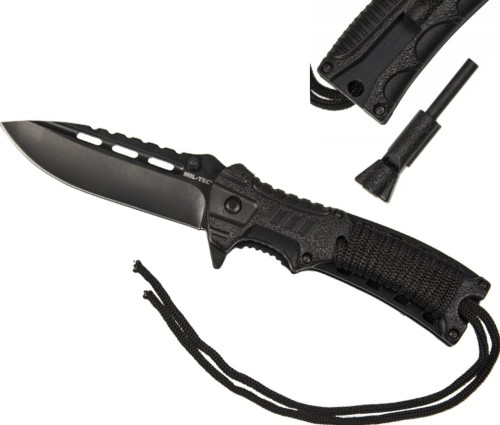 Nóż | MIL-TEC PARACORD Fire - gwizdek, krzesiwo | RZESZÓW